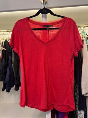 White House black market pink v neck top size small